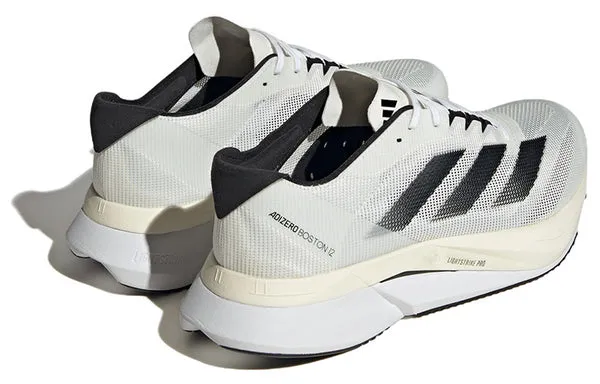 Adidas Adizero Boston 12 Running Shoes 'Cloud White Black Night Metallic', white