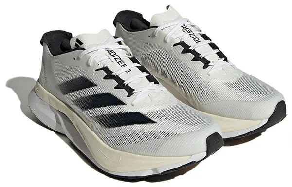 Adidas Adizero Boston 12 Running Shoes 'Cloud White Black Night Metallic', white