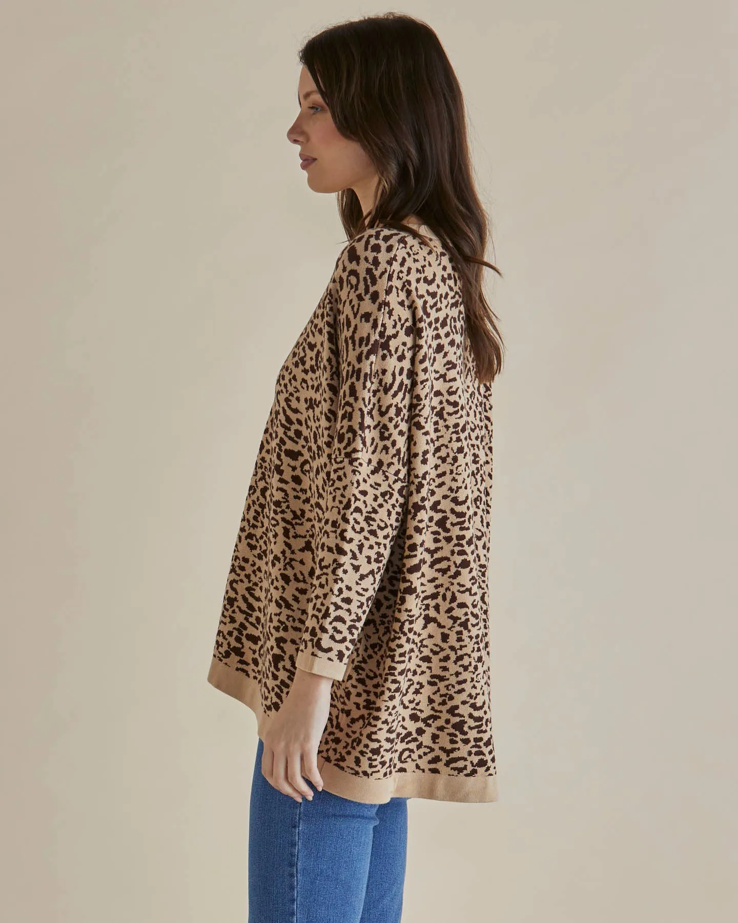 Betty Basics Hampton Cardigan Animal Print