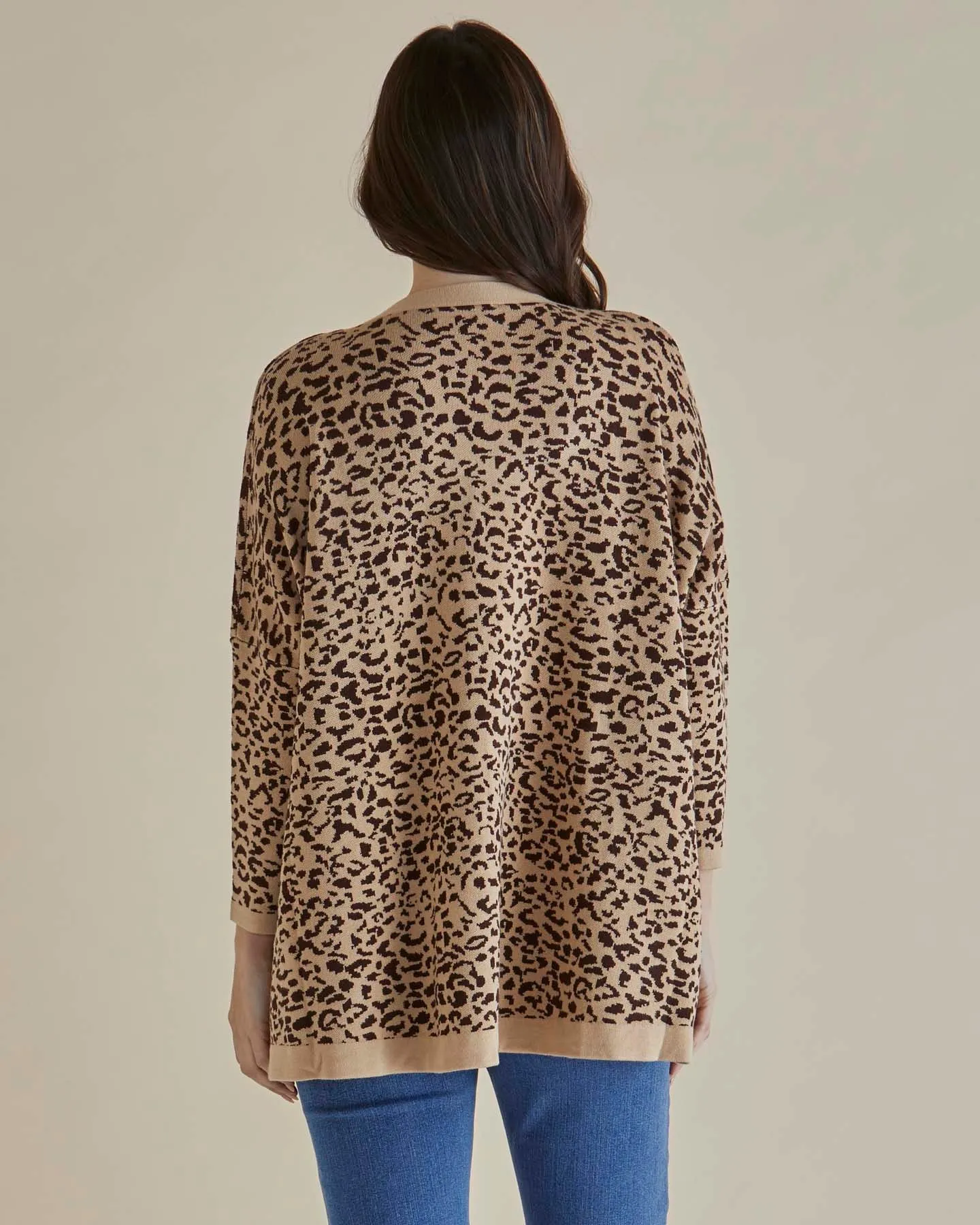 Betty Basics Hampton Cardigan Animal Print
