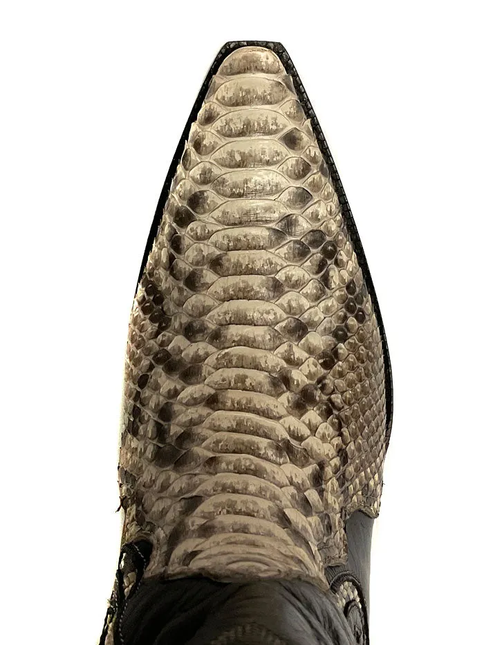 Black Jack 1444 Mens Python Snake Boots Natural