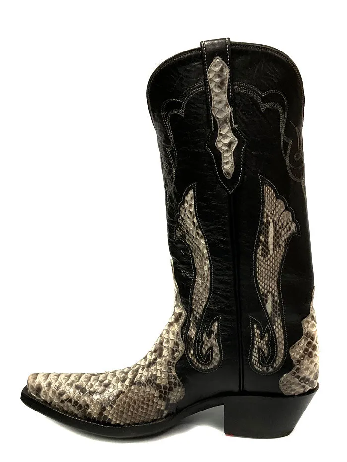 Black Jack 1444 Mens Python Snake Boots Natural