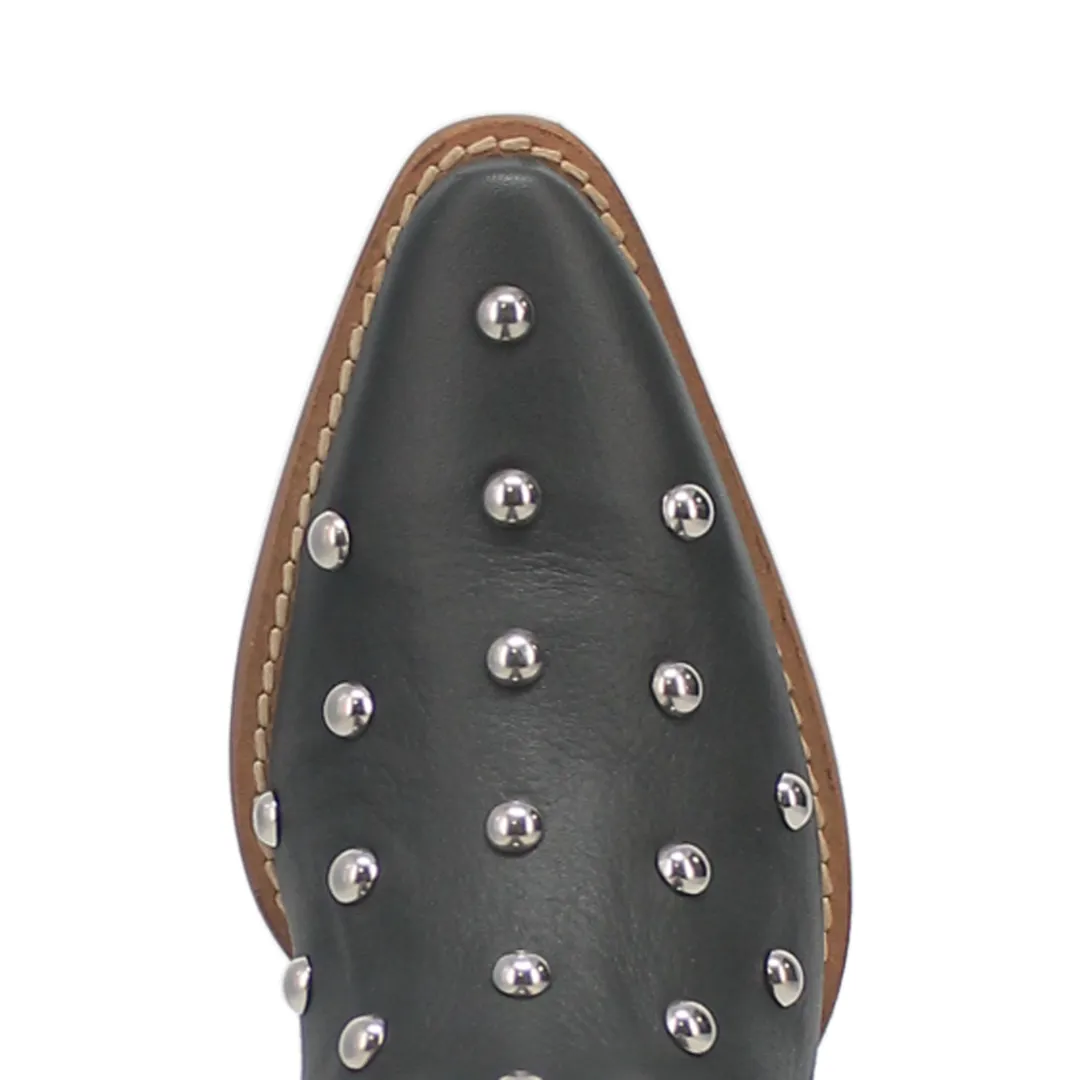 Broadway Bunny Leather Boot - Black/Black - DI155-BK