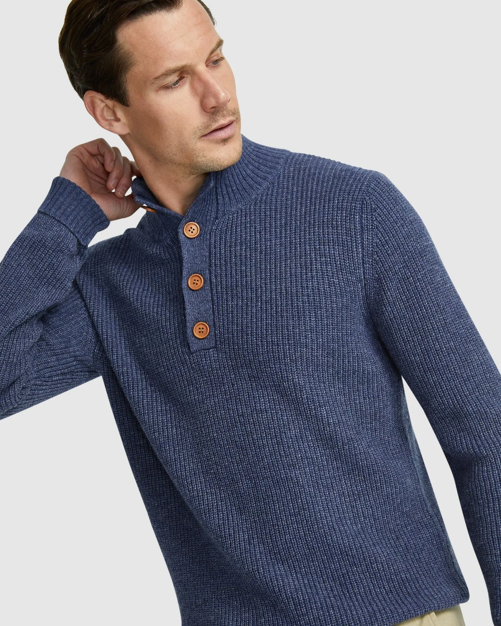 Cedric Button Collar Knit Top