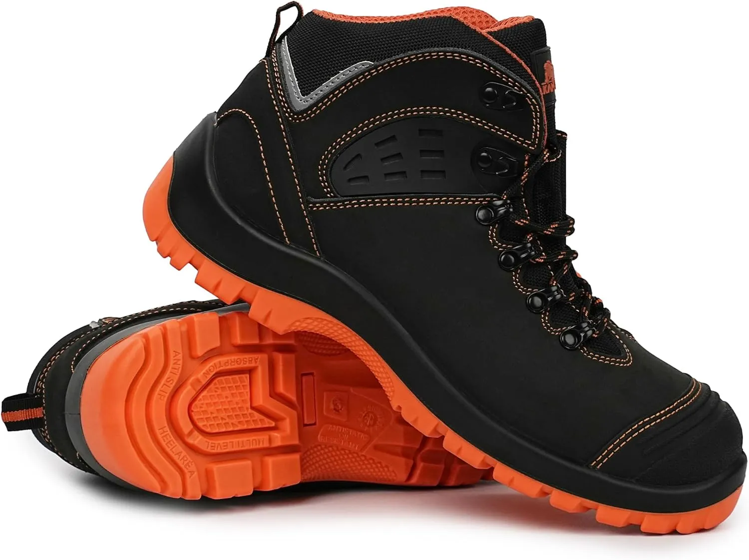Composite Toe Boots for Men, Waterproof Construction Work Boots, Slip-Resistant Steel Toe Work Shoes, Lightweight and Durable Safety Duty Boots