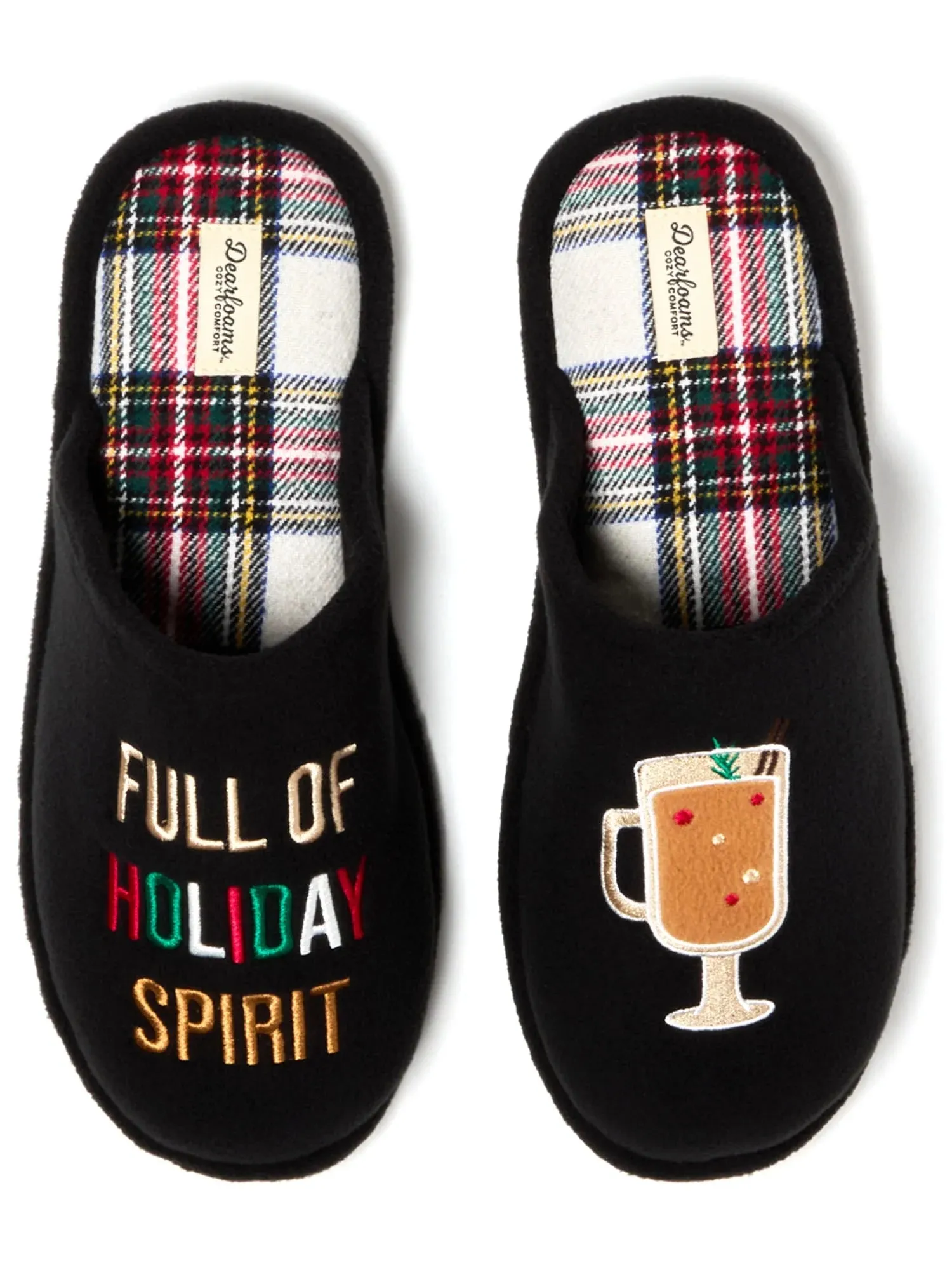 Dearfoams Cozy Comfort Men's Holiday Spirt Scuff Slippers