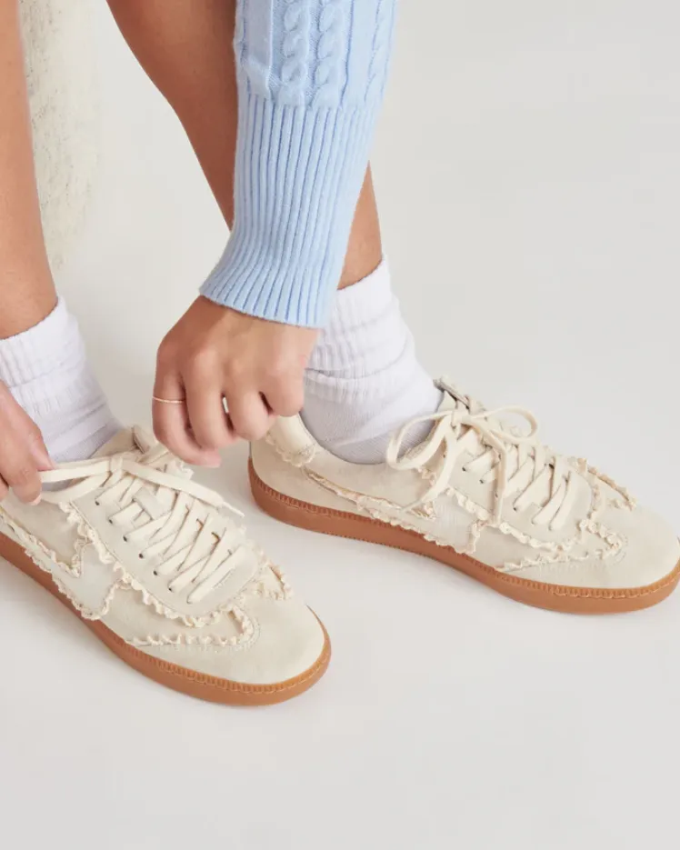 Dolce Vita Notice Lace Sneakers - Ivory Suede
