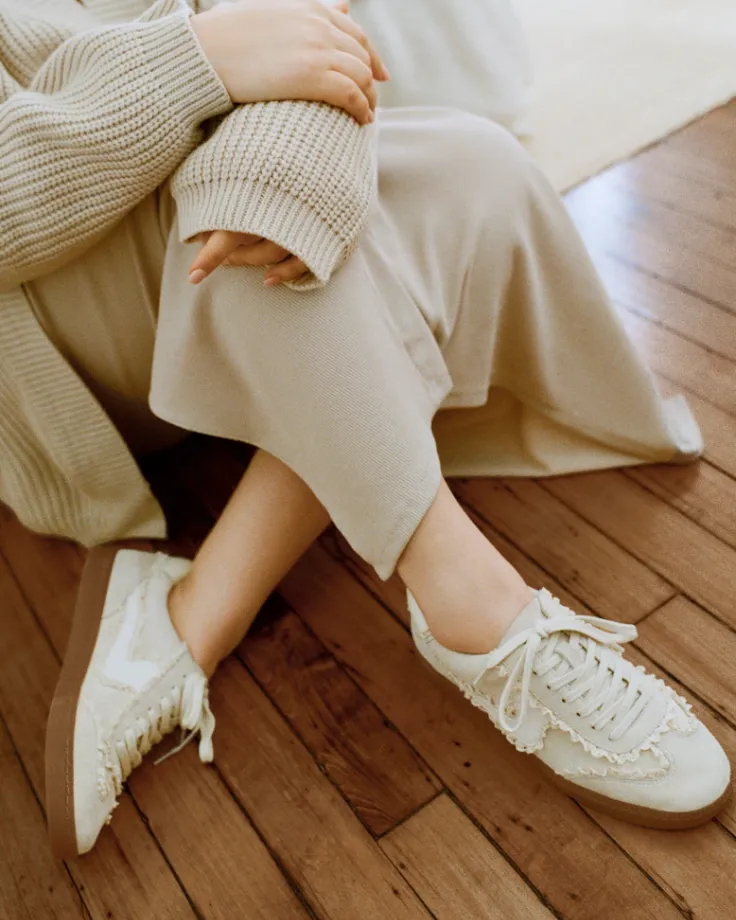 Dolce Vita Notice Lace Sneakers - Ivory Suede