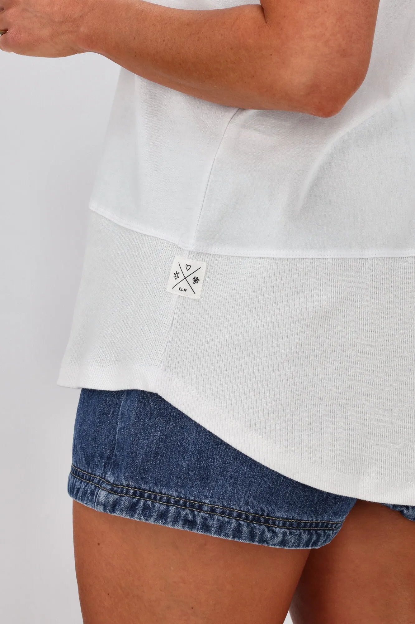 Elm Fundamental Rib S/S Tee White