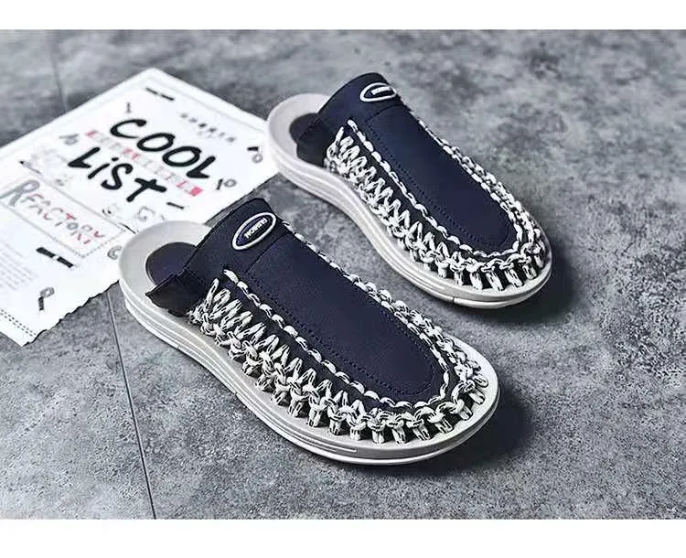 Fashion Simple Men's Woven Sandals And Slippers
