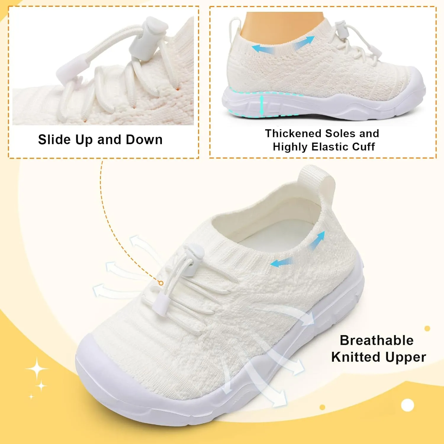 FEETCITY Toddler Slip On Shoes Boys Girls Wide Toddler Tennis Shoes Sports Walking Sneakers