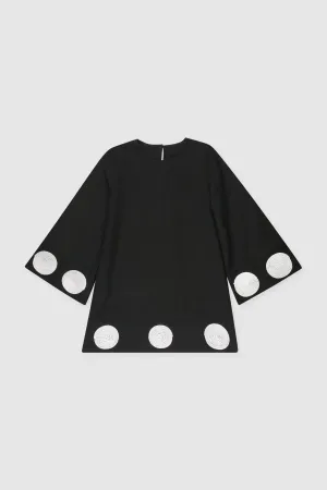 Filipa Embriodered Mini Dress - Noir