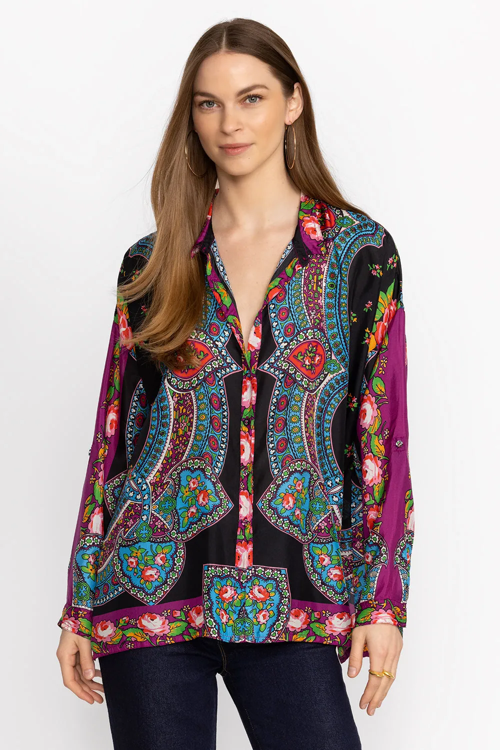 Johnny Was Rose Spark Seline Button Down C12924-3