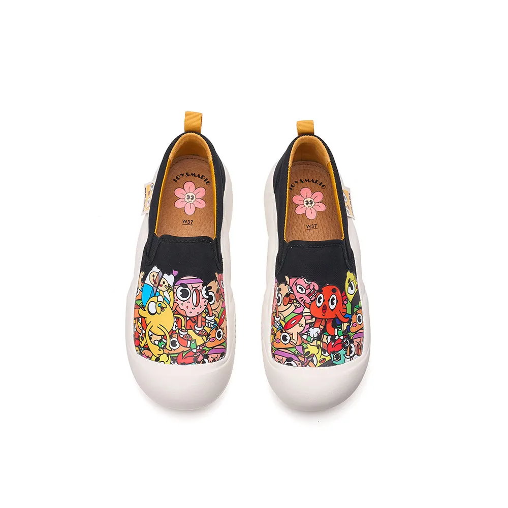 JOY&MARIO Women’s Slip-on Twill Loafers in Black-65770W
