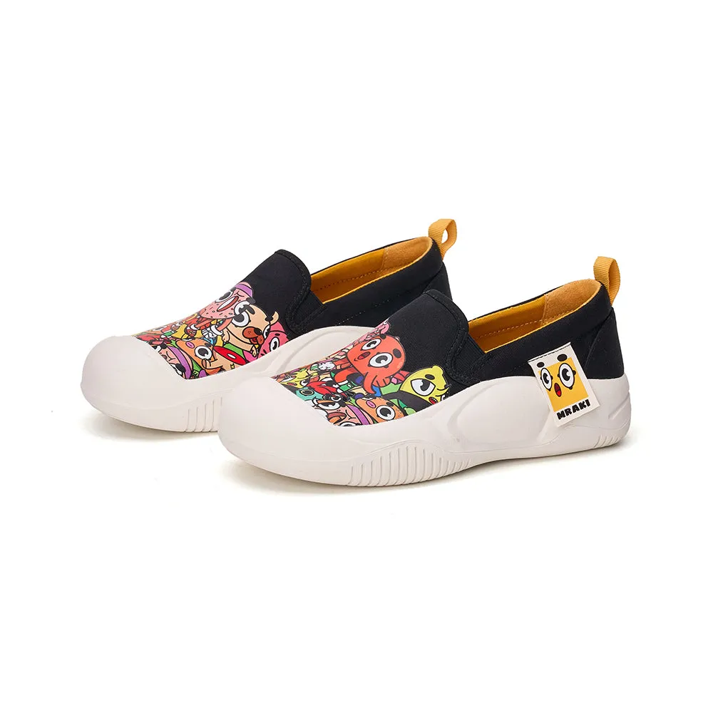 JOY&MARIO Women’s Slip-on Twill Loafers in Black-65770W
