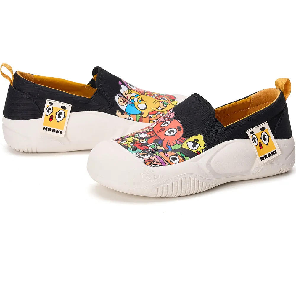 JOY&MARIO Women’s Slip-on Twill Loafers in Black-65770W