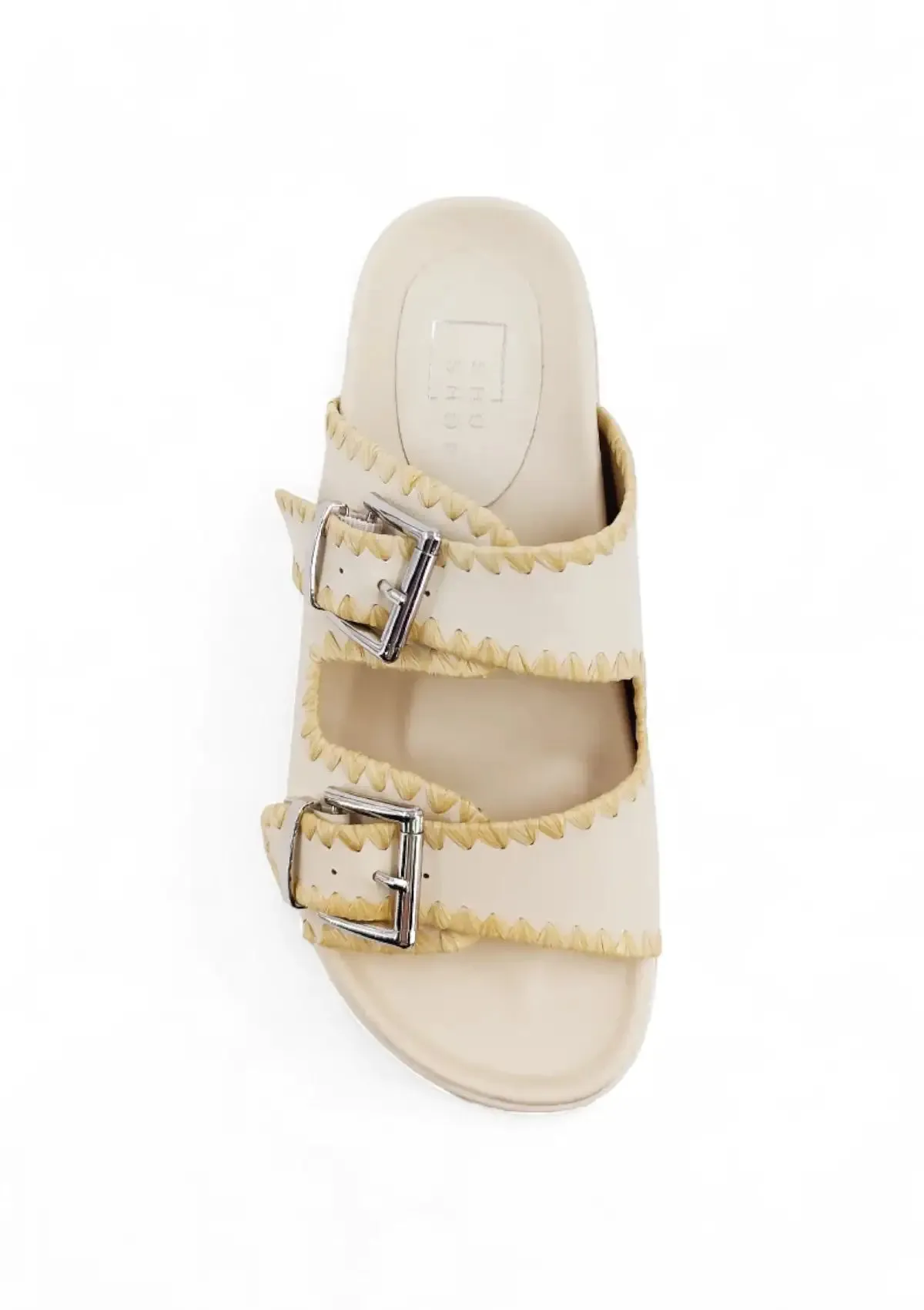 Laura 2-Buckle Sandal - Bone