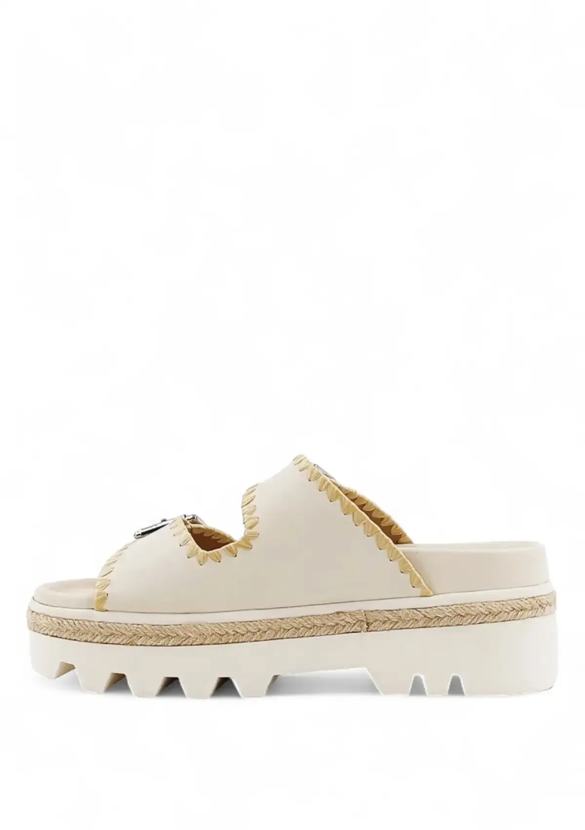 Laura 2-Buckle Sandal - Bone