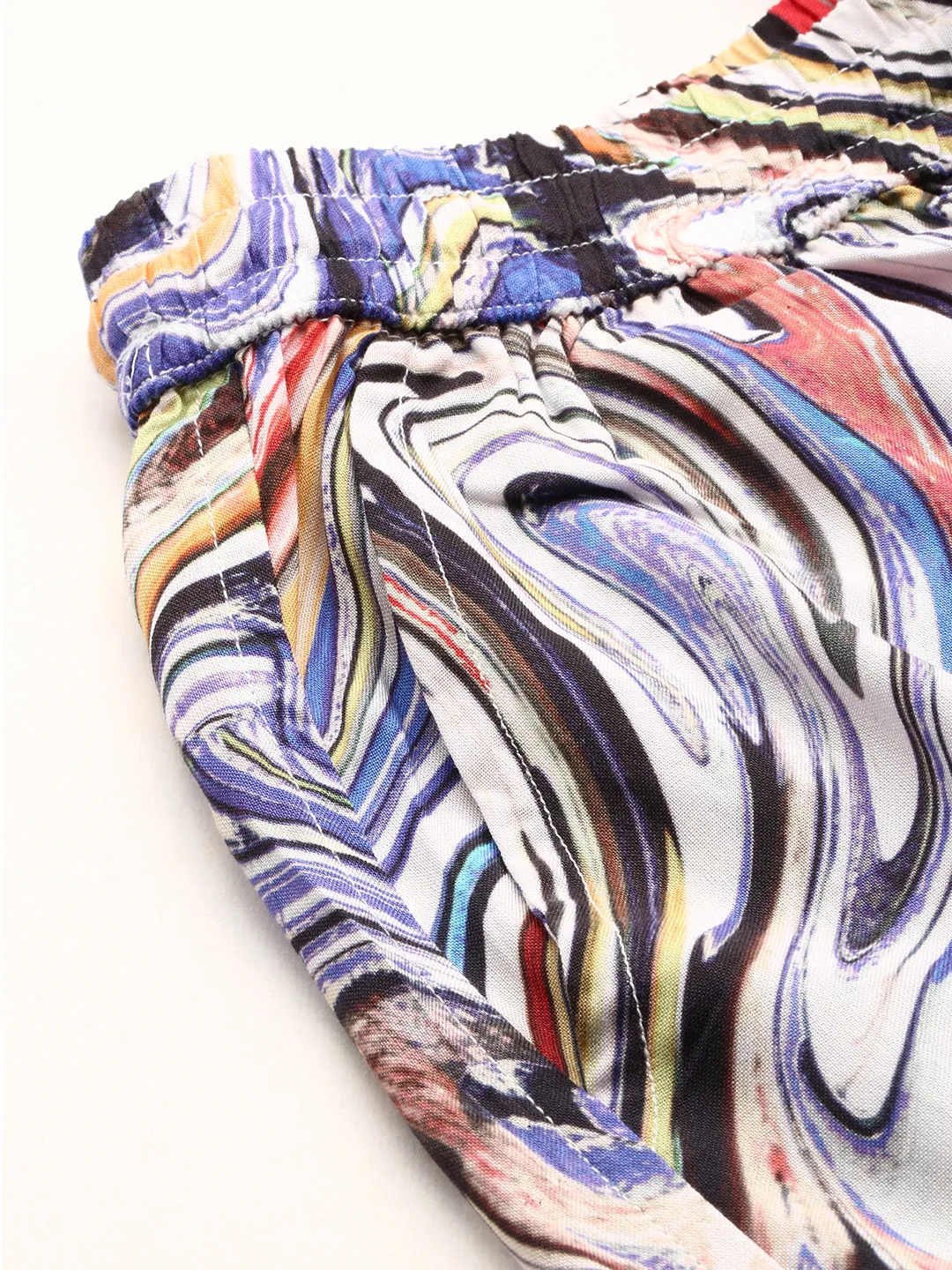 Men Blue Abstract Printed Shirt Collar Co-Ords Set