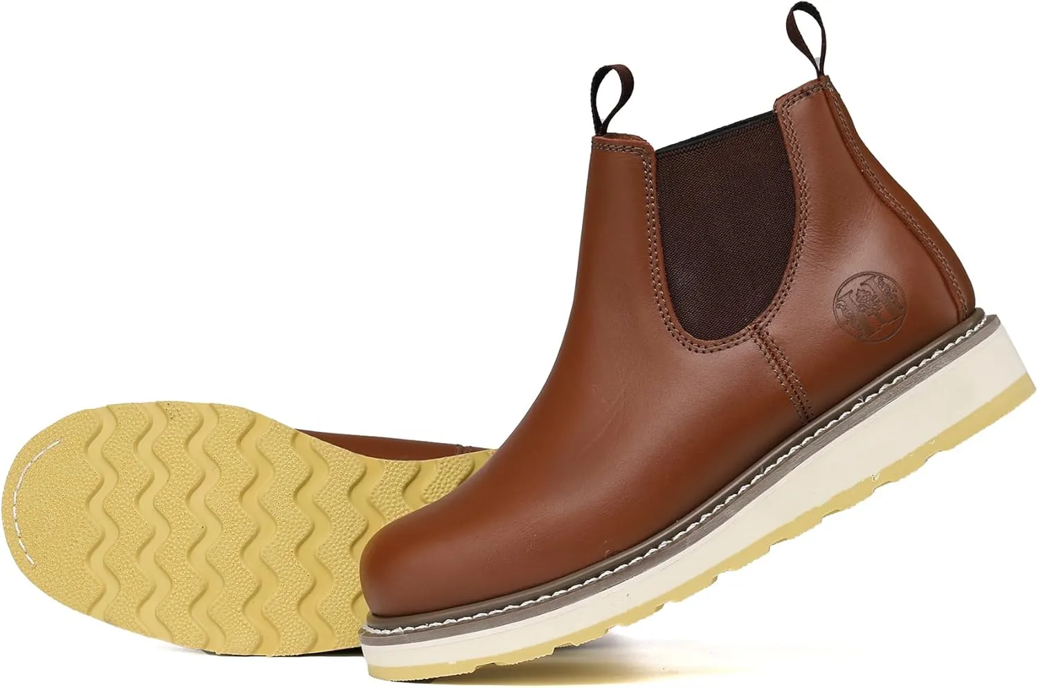 Mens 6" Slip On Soft Toe Suretrack Leather Slip Resistant Durable Work Boots, 84985
