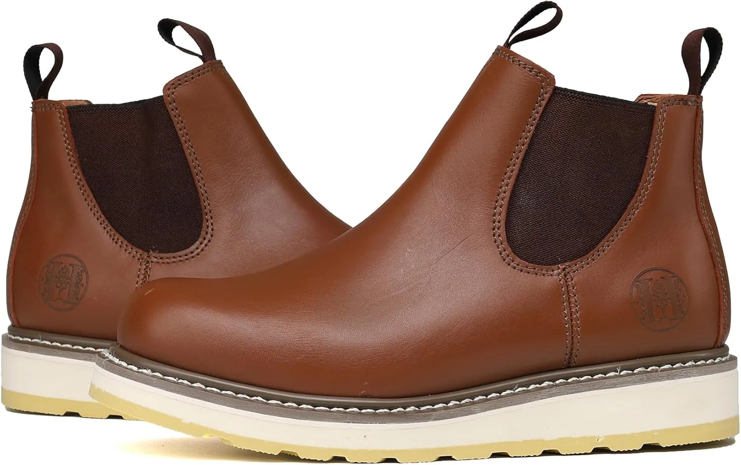 Mens 6" Slip On Soft Toe Suretrack Leather Slip Resistant Durable Work Boots, 84985