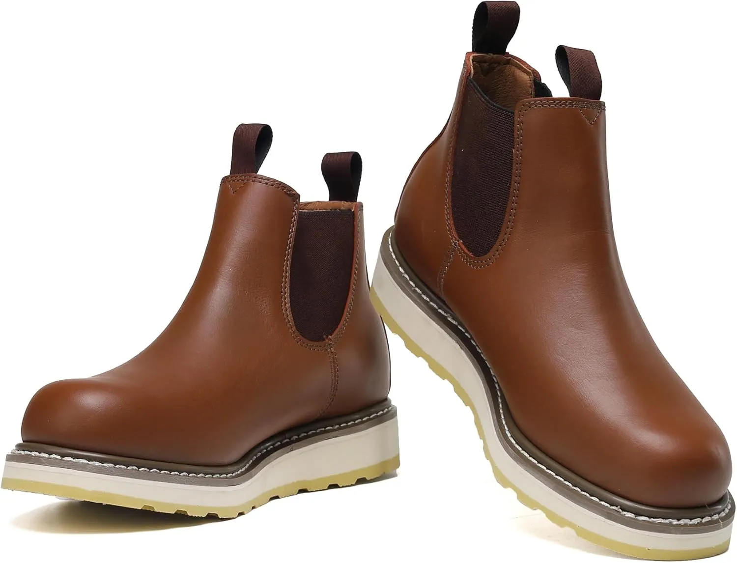 Mens 6" Slip On Soft Toe Suretrack Leather Slip Resistant Durable Work Boots, 84985