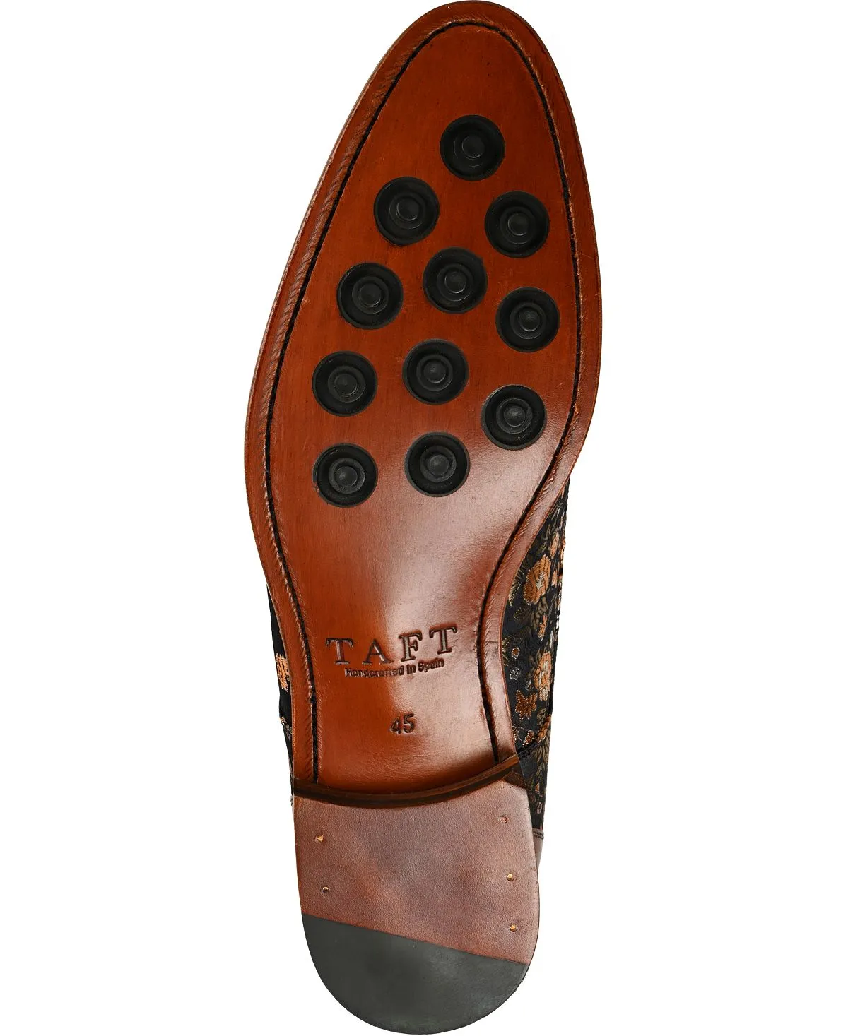 Men's handmade jack dress shoes made of leather, velvet and wool Taft