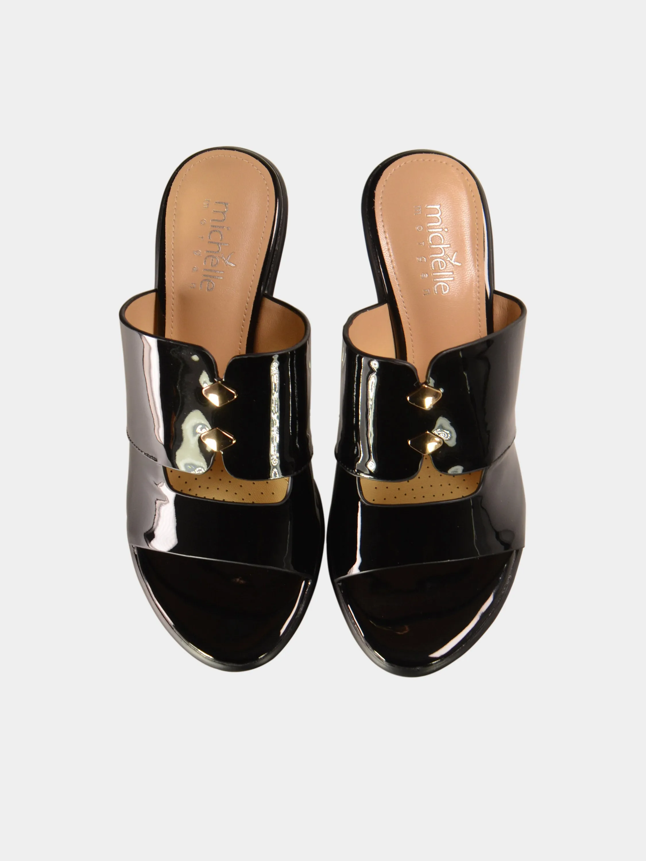 Michelle Morgan 007637 Diamond Button Heel Sandals