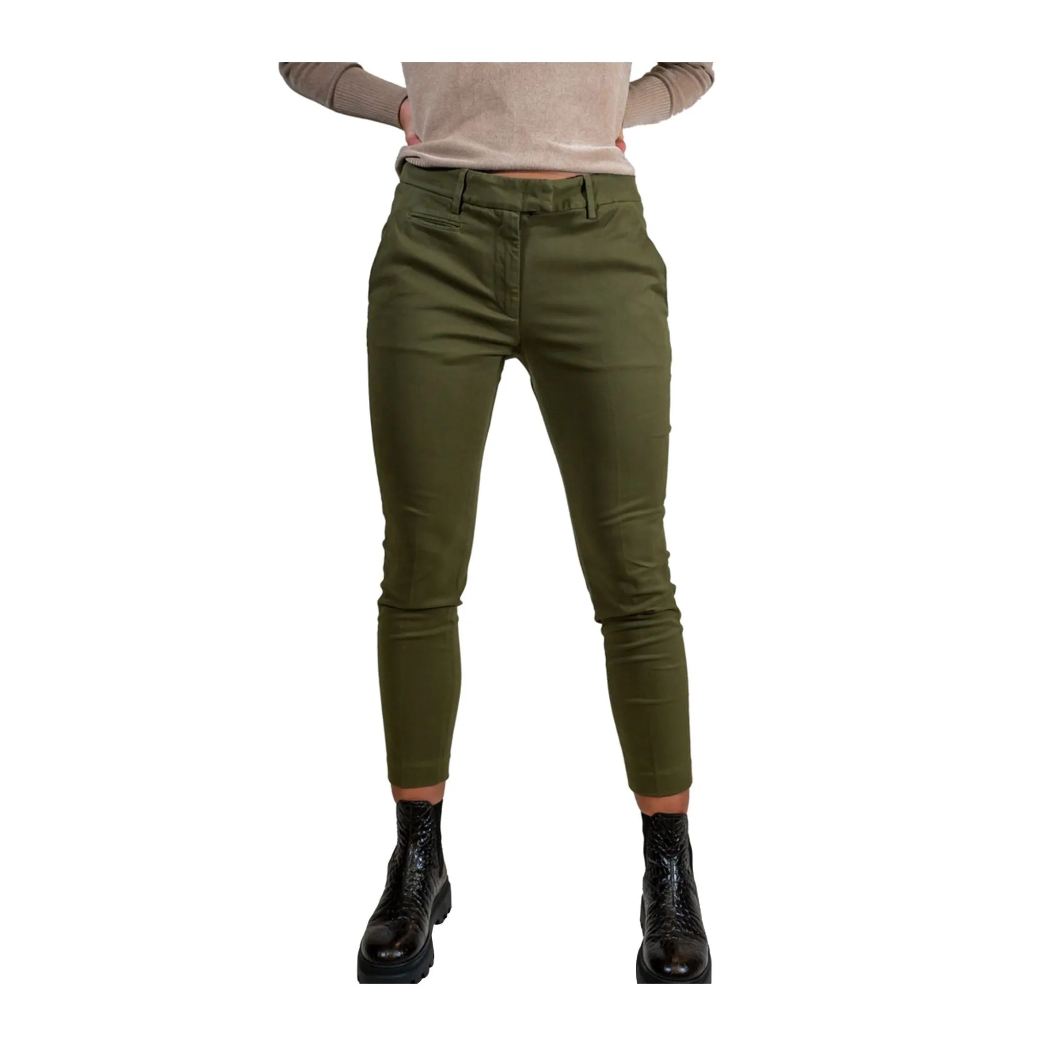 Pantalone Donna Verde cropped