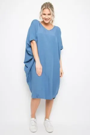 PQ Collection Woven Miracle Dress Ocean Blue