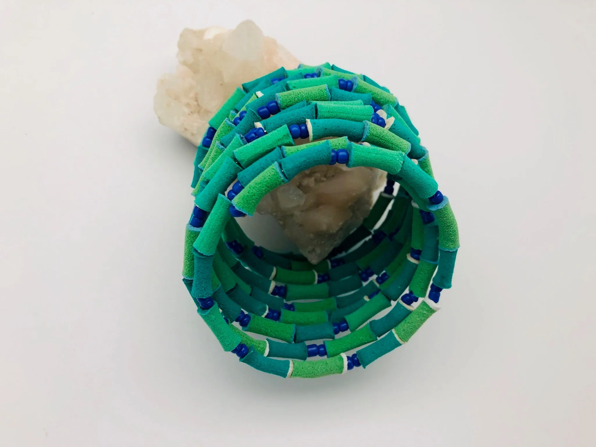 Rainbow Karma Recycled Flip Flop Memory Wire Bracelet from Kenya