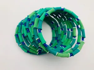 Rainbow Karma Recycled Flip Flop Memory Wire Bracelet from Kenya