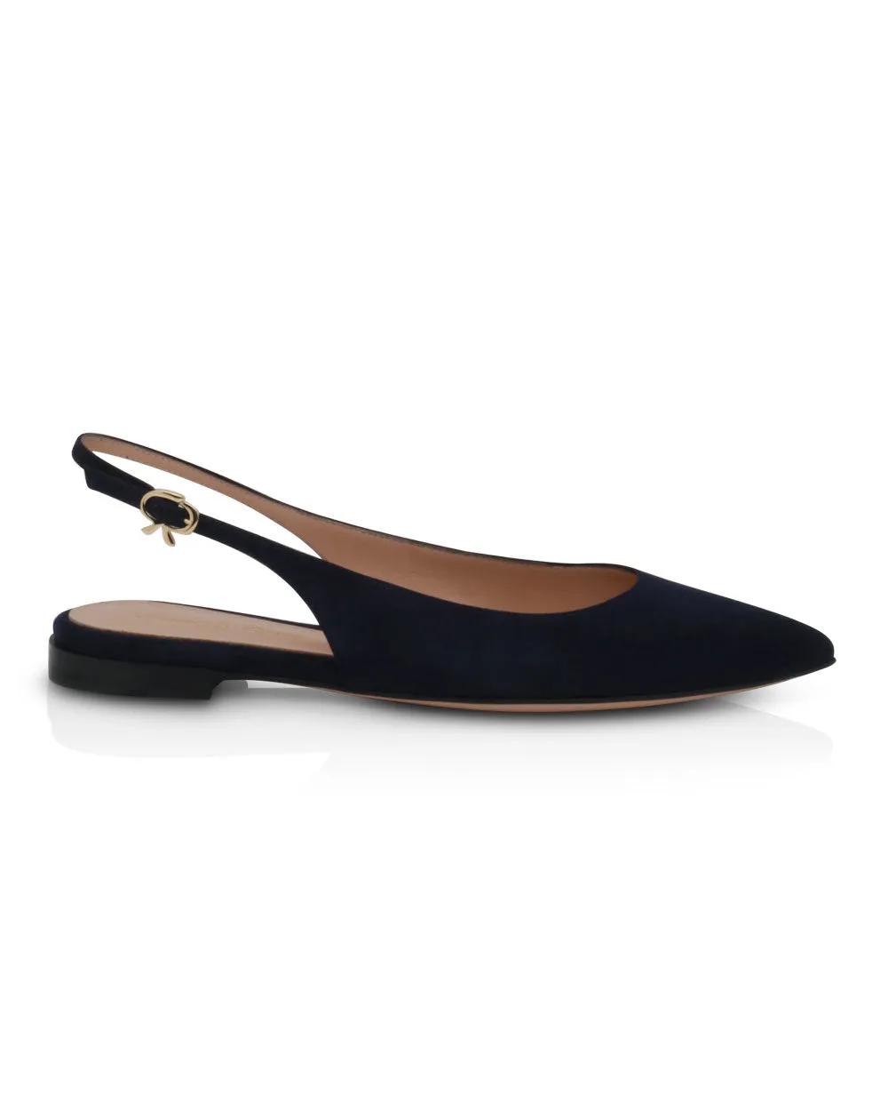 Ribbon Slingback Flat in Denim