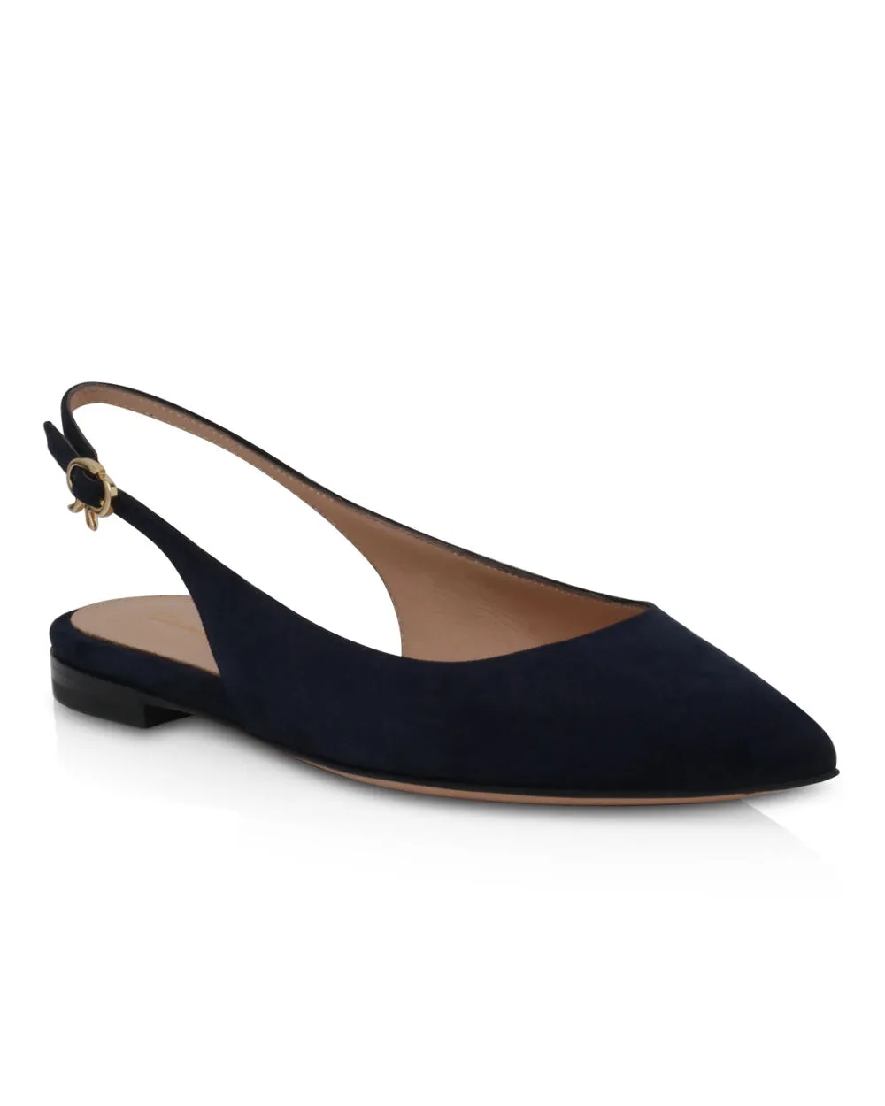 Ribbon Slingback Flat in Denim
