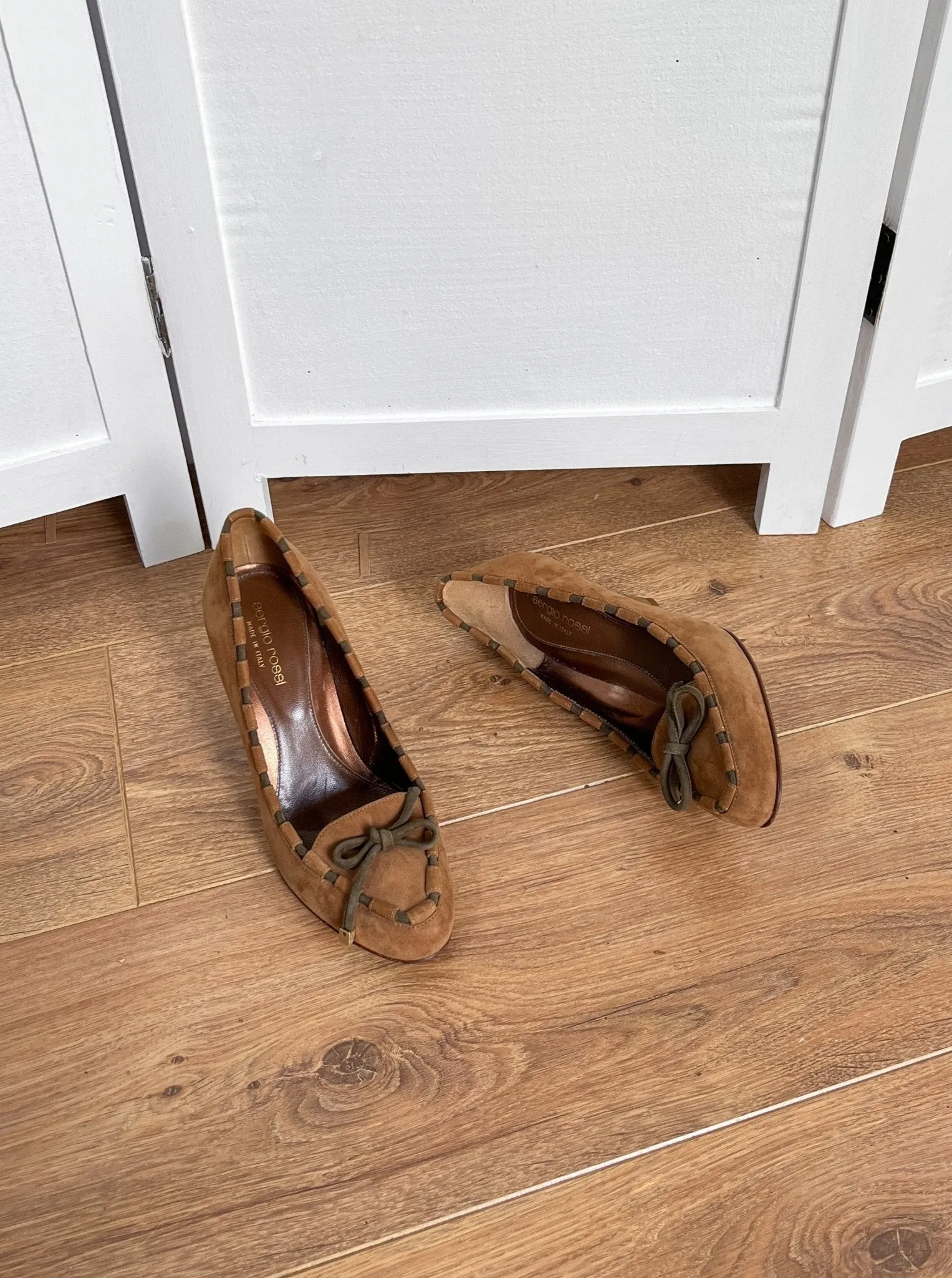 Sergio Rossi ribbon heeled loafers