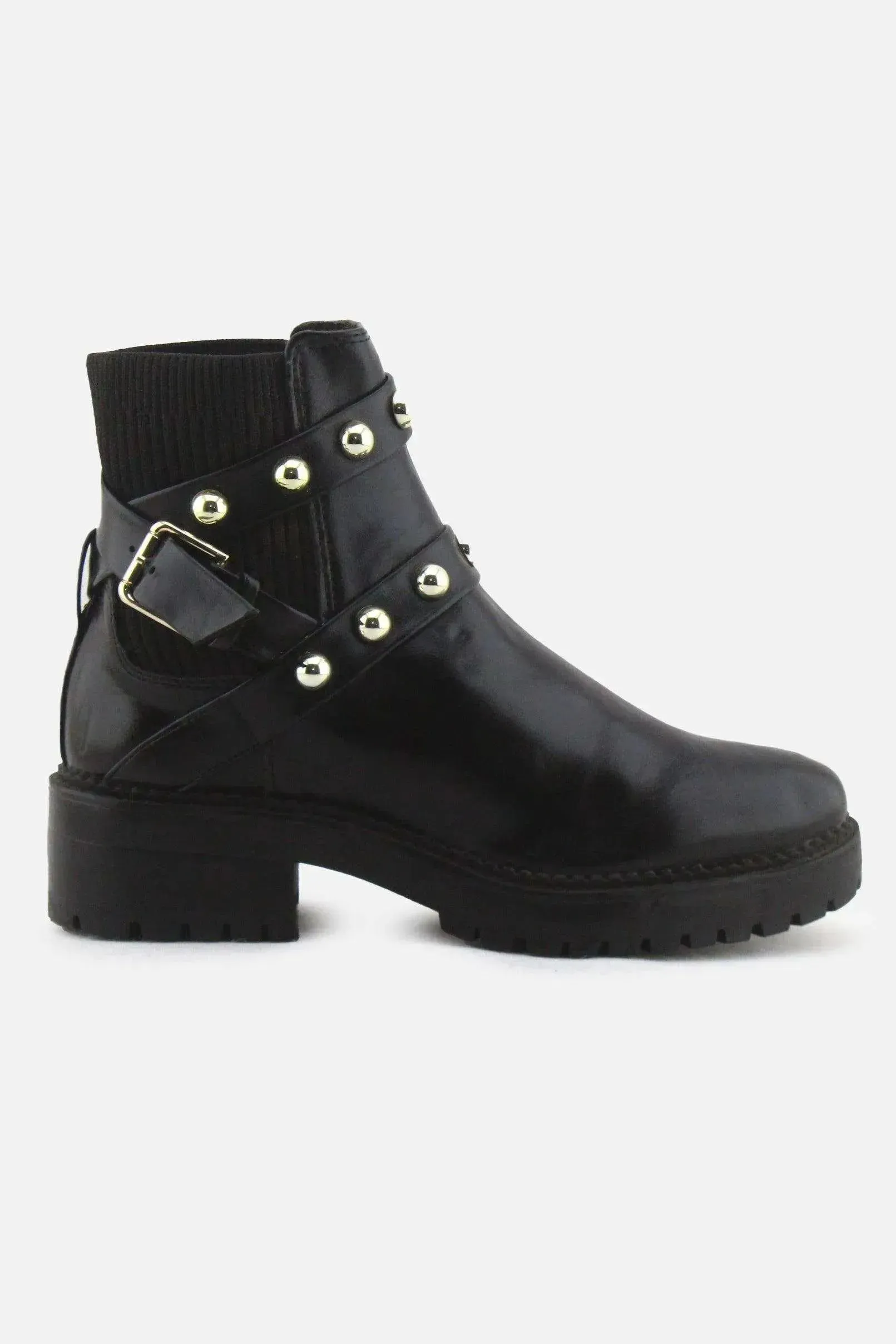 Stradivarius Stretchable Buckle Straps Chelsea Ankle Boots | 100% Authentic Leather