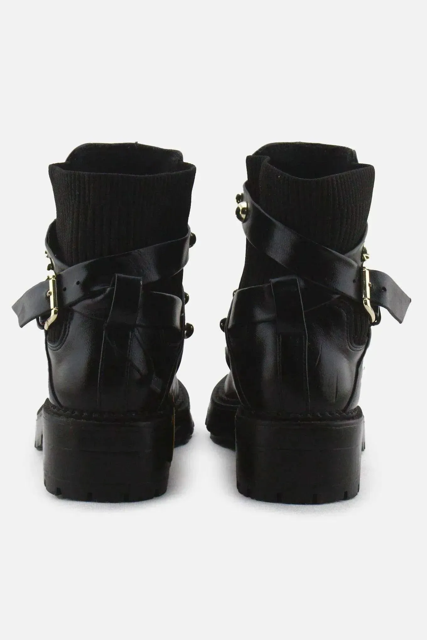Stradivarius Stretchable Buckle Straps Chelsea Ankle Boots | 100% Authentic Leather