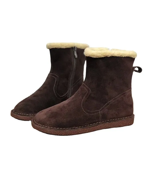 Suede Plush Winter Women's Cotton Boots