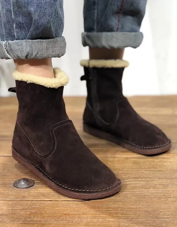Suede Plush Winter Women's Cotton Boots