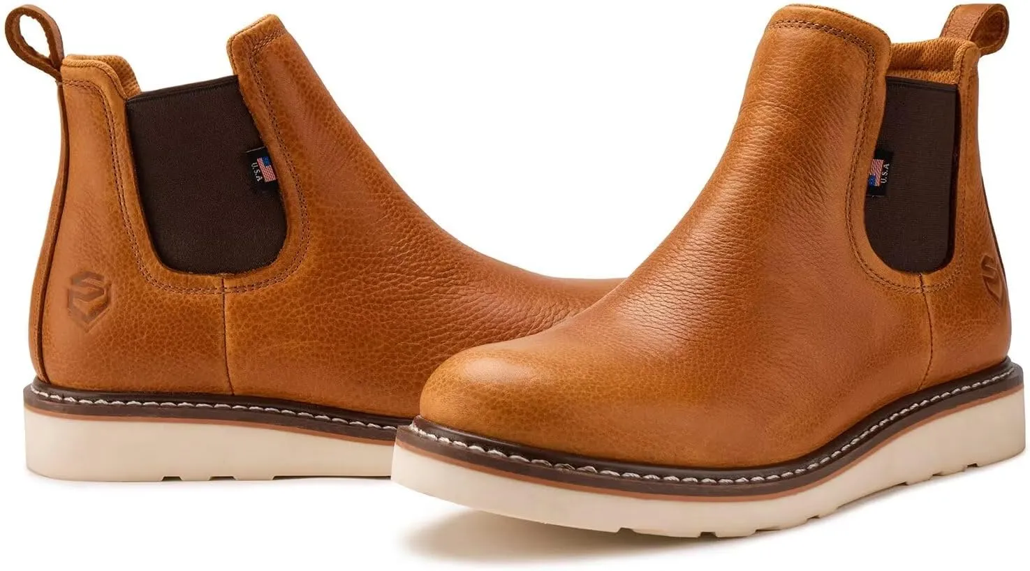 SUREWAY 6 Mens Slip On Chlesea Work Boots for Men-Soft Toe,Goodyear Welt,Extremely Comfortable Durable Proved,Superior Oil/Slip Resistant,Thicker Leather,EH Safety Industrial Construction Boots