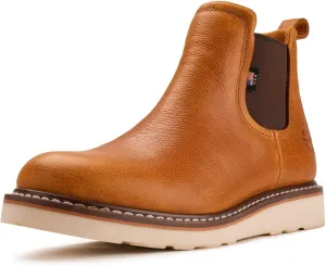 SUREWAY 6 Mens Slip On Chlesea Work Boots for Men-Soft Toe,Goodyear Welt,Extremely Comfortable Durable Proved,Superior Oil/Slip Resistant,Thicker Leather,EH Safety Industrial Construction Boots