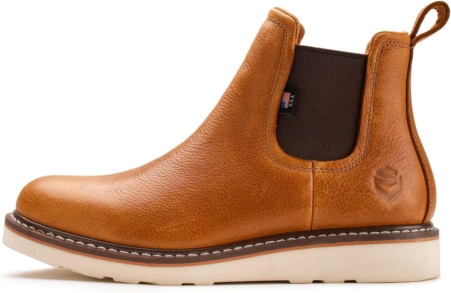 SUREWAY 6 Mens Slip On Chlesea Work Boots for Men-Soft Toe,Goodyear Welt,Extremely Comfortable Durable Proved,Superior Oil/Slip Resistant,Thicker Leather,EH Safety Industrial Construction Boots
