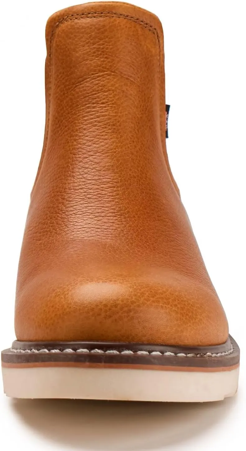 SUREWAY 6 Mens Slip On Chlesea Work Boots for Men-Soft Toe,Goodyear Welt,Extremely Comfortable Durable Proved,Superior Oil/Slip Resistant,Thicker Leather,EH Safety Industrial Construction Boots