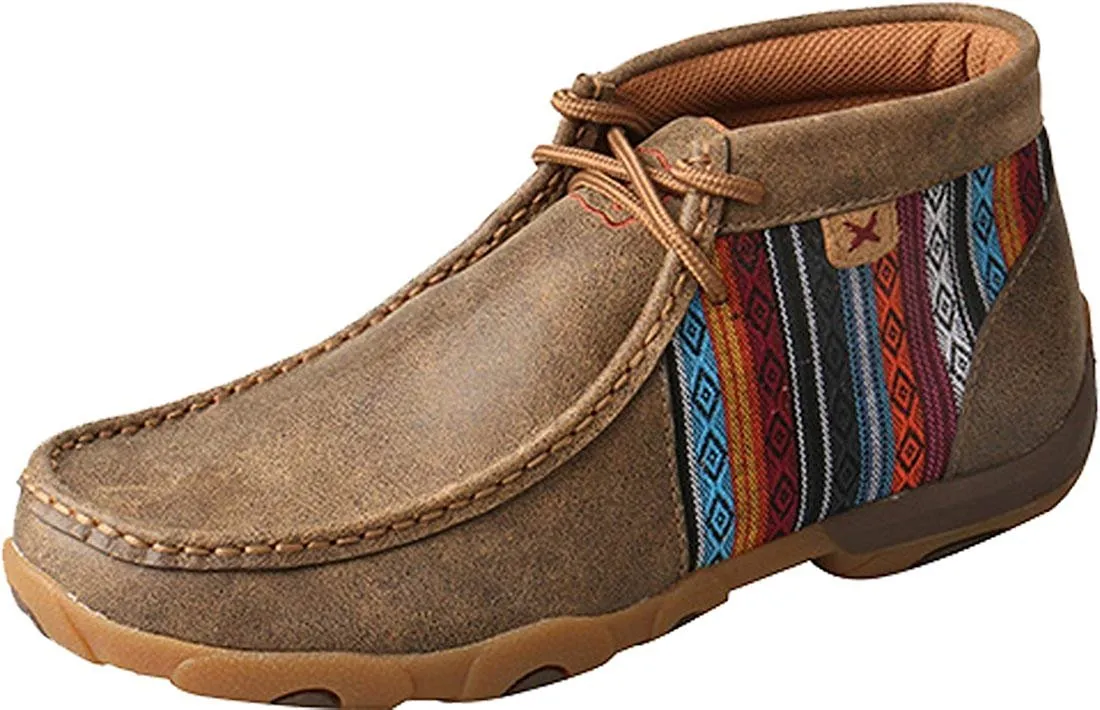 Twisted X Women's Leather Lace-up Rubber Sole Driving Moccasins