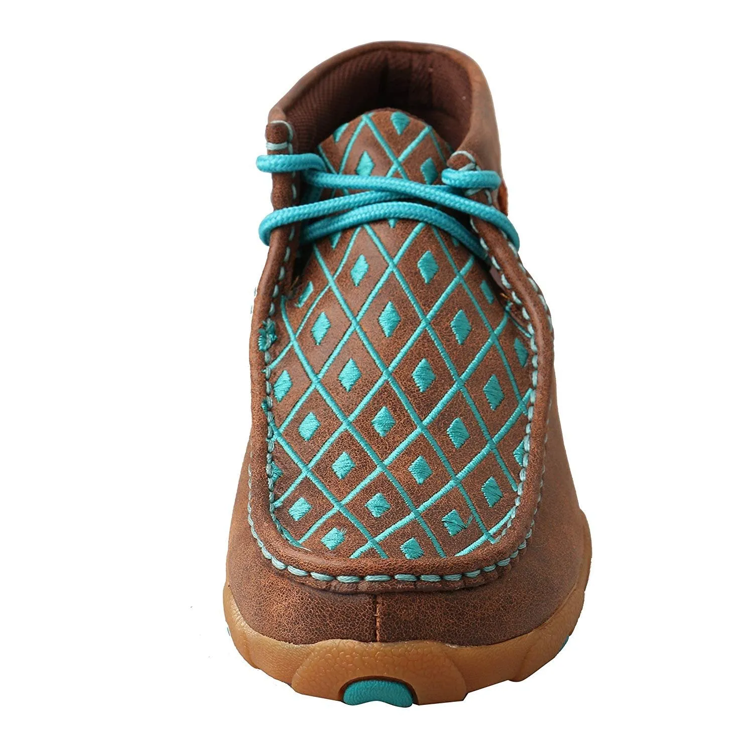 Twisted X Women's Leather Lace-up Rubber Sole Driving Moccasins