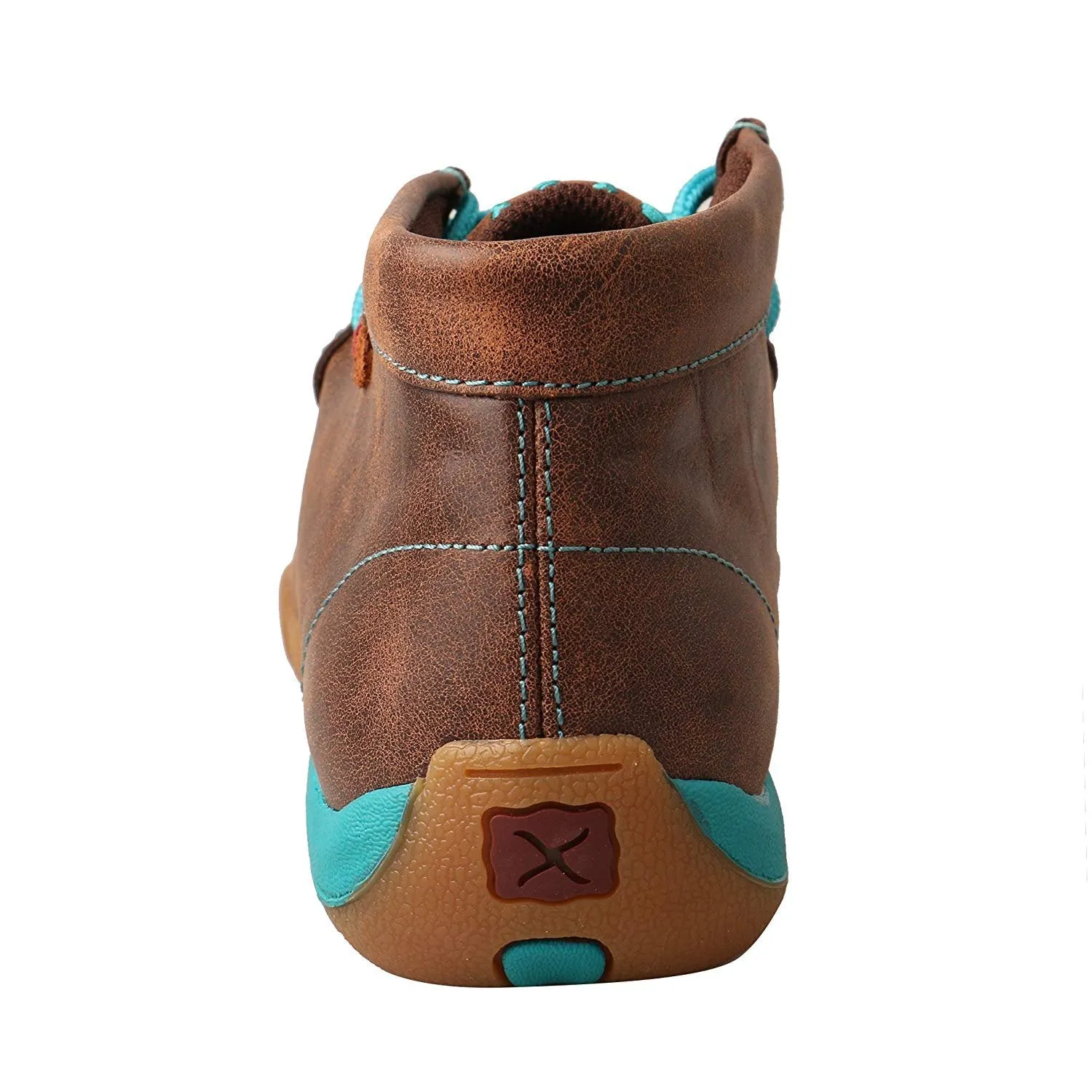 Twisted X Women's Leather Lace-up Rubber Sole Driving Moccasins