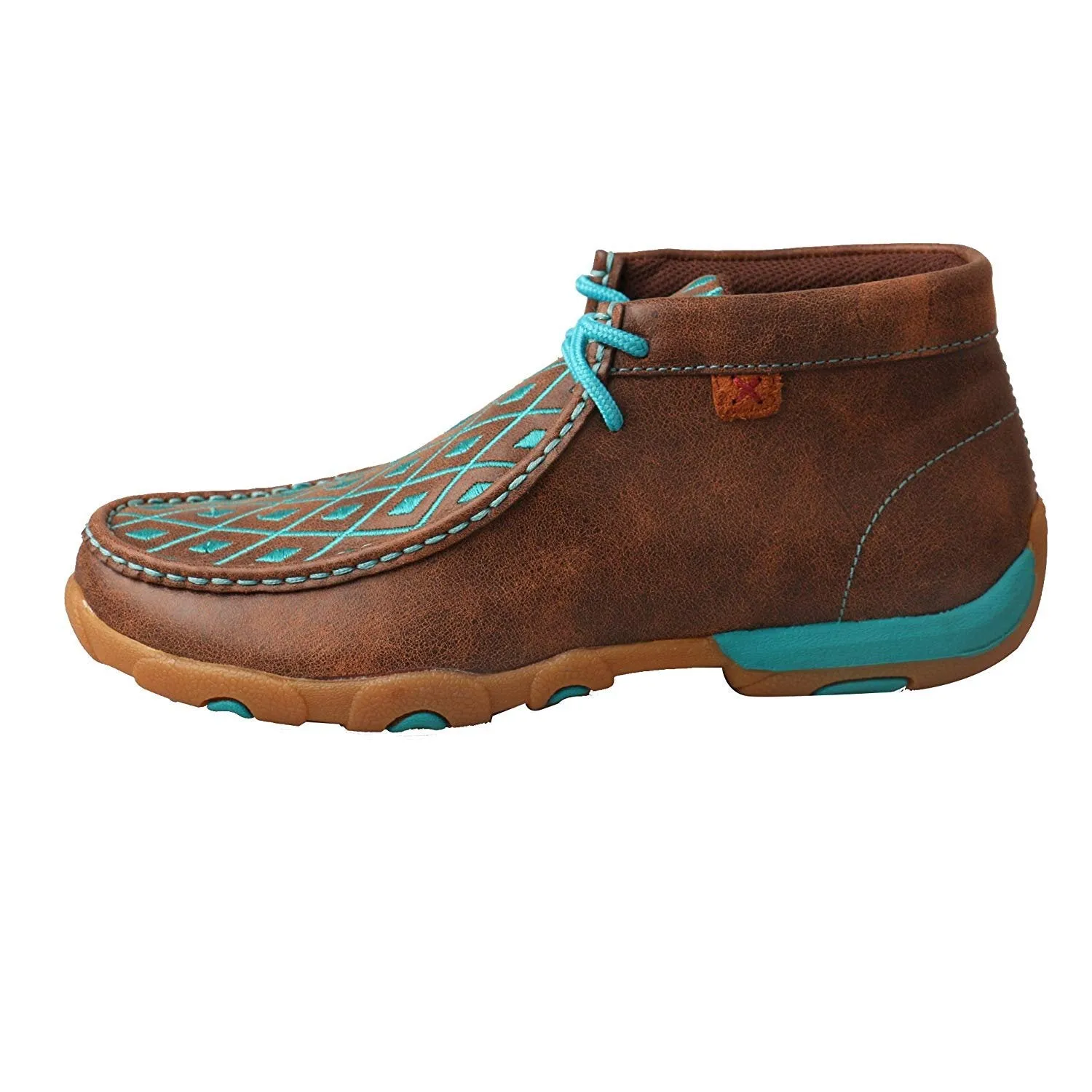 Twisted X Women's Leather Lace-up Rubber Sole Driving Moccasins