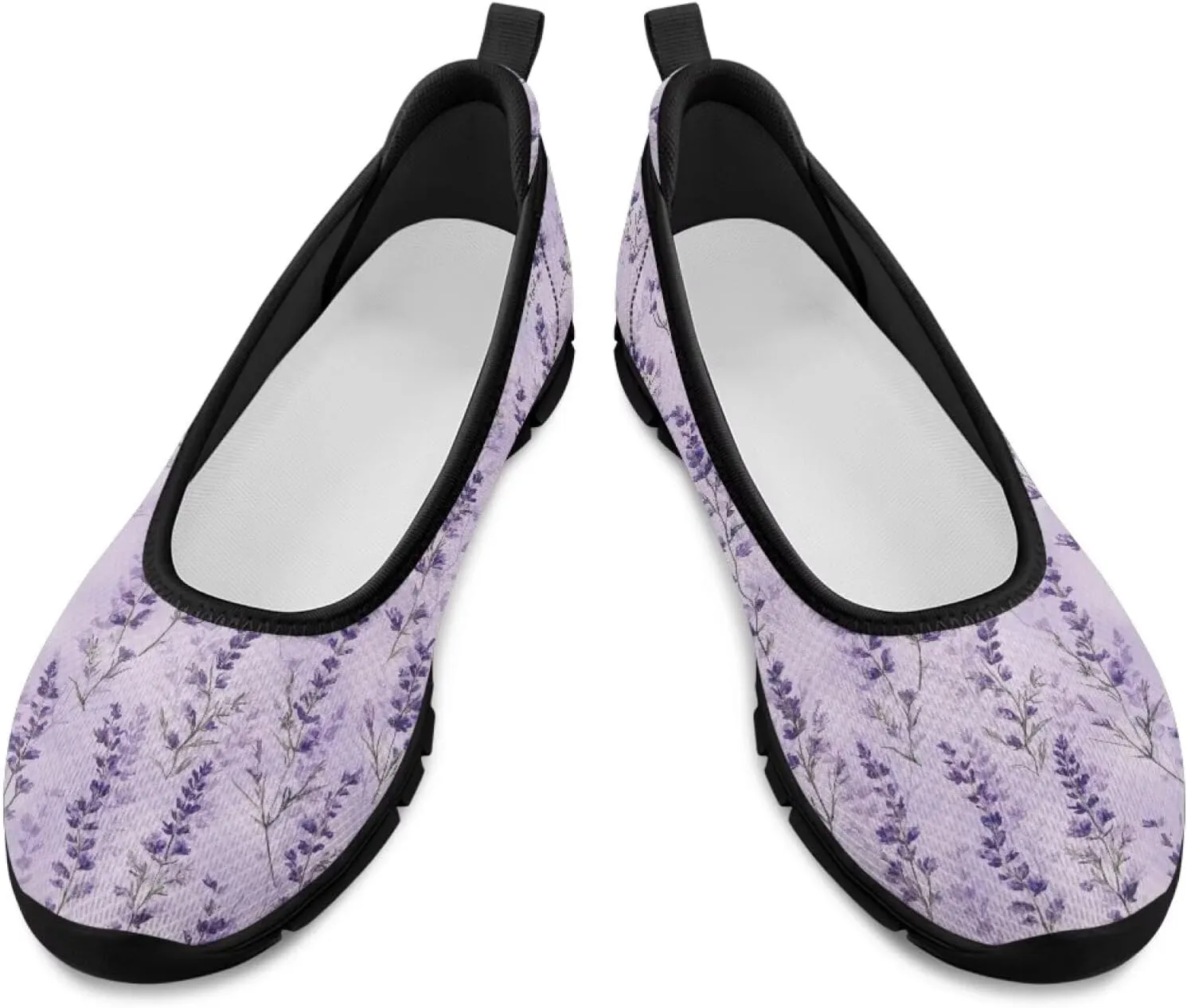 UNICEU Womens Floral Slip On Shoes Breathable Mesh Casual Loafers Lightweight Non-Slip Fashion Walking Work Sneakers