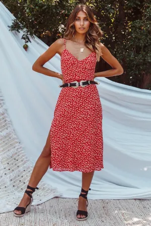 Wesley Midi Dress Red