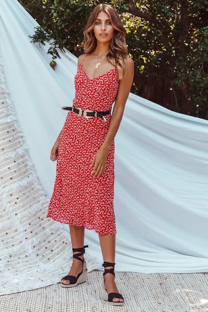 Wesley Midi Dress Red